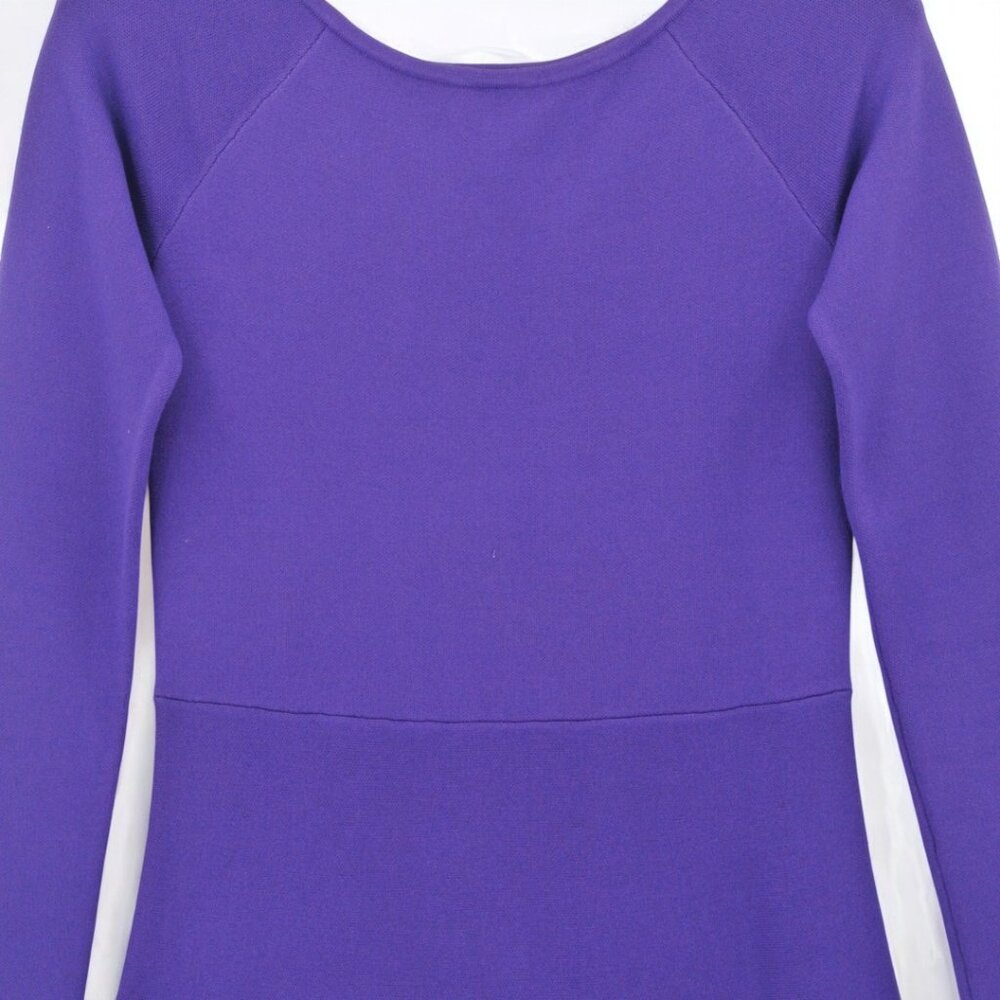 Ann Taylor Long Sleeve Boat Neck Purple Dress Worn Once - Picture 5 of 8